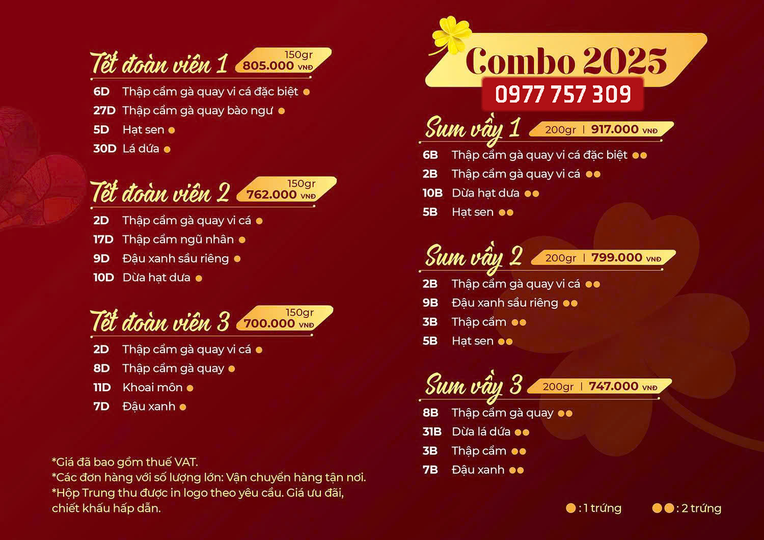 Bang gia combo banh trung thu givral 2025-1