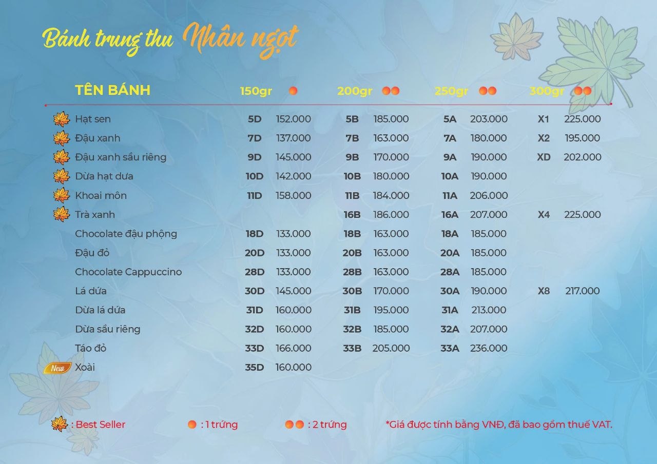 bang gia banh ngot trung thu givral 2026